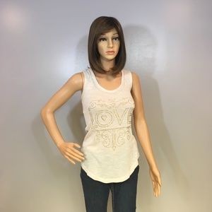 Beige Knit Bling Tank Top